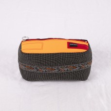 Mask Bag with Orange and Red top side and Grey and Orange pattern