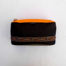 Mask Bag Black with Orange Accents and Pattern