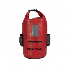 Drybag 30 liters with 3 pockets red