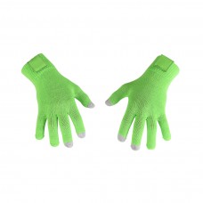 Knitted innergloves with touchscreen fingers - green