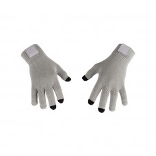 Gestrickte Innenhandschuhe mit Touchscreen-Fingern - grau