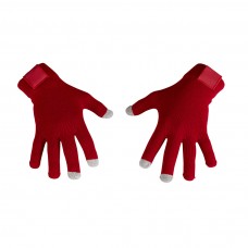 Knitted innergloves with touchscreen fingers - red