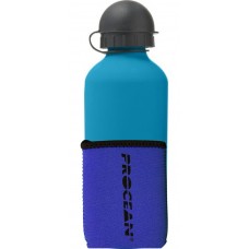 Neopren Flaschenhalter blau  inklusive Aluminium Wasserflasche blau