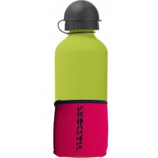 neopren bottle holder red inclusive aluminium water bottle green