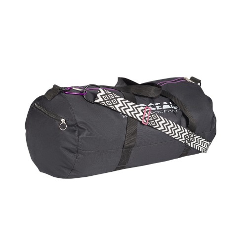 Weekend tas - Zwart/Paarse gestreepte medium tas