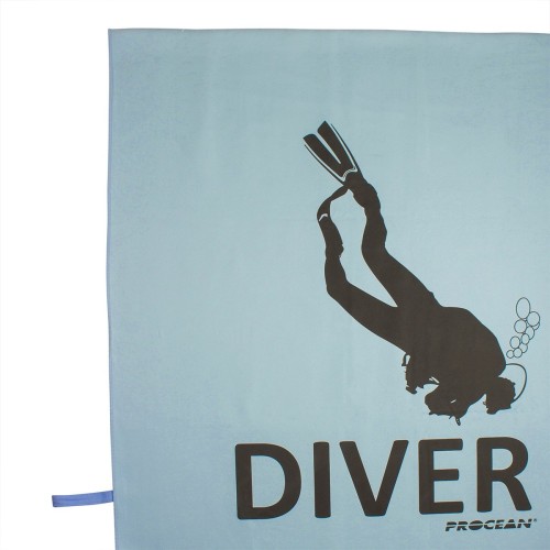 Microvezel strandhanddoek Diver - licht blauw