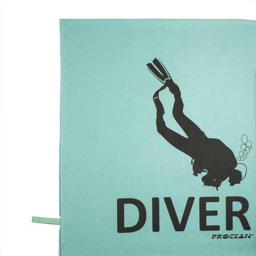 Microvezel strandhanddoek Diver - zeegroen