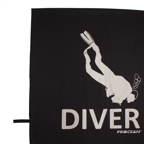 Microvezel strandhanddoek Diver - zwart